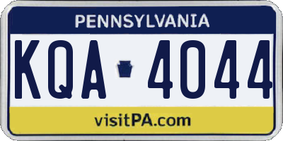 PA license plate KQA4044