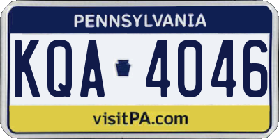 PA license plate KQA4046