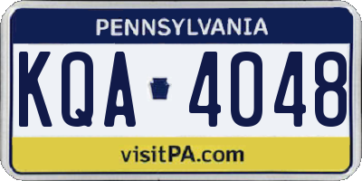 PA license plate KQA4048