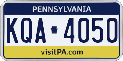 PA license plate KQA4050
