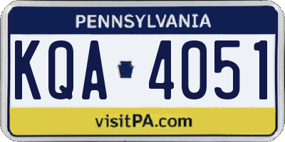 PA license plate KQA4051