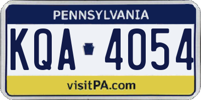 PA license plate KQA4054