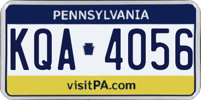 PA license plate KQA4056