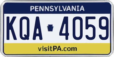 PA license plate KQA4059
