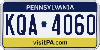 PA license plate KQA4060