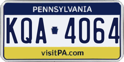PA license plate KQA4064