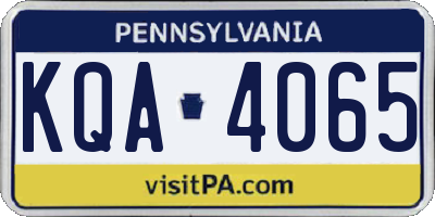 PA license plate KQA4065