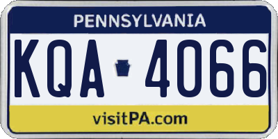 PA license plate KQA4066