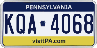 PA license plate KQA4068