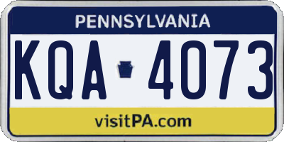 PA license plate KQA4073