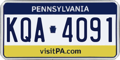 PA license plate KQA4091