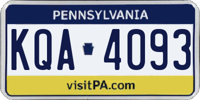 PA license plate KQA4093