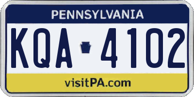 PA license plate KQA4102