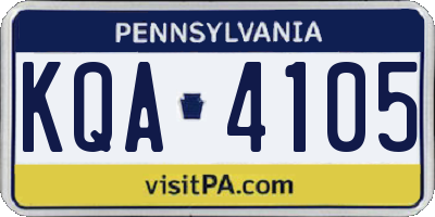 PA license plate KQA4105