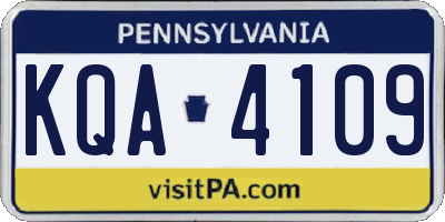 PA license plate KQA4109