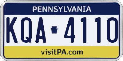 PA license plate KQA4110