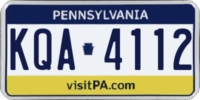 PA license plate KQA4112