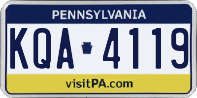 PA license plate KQA4119