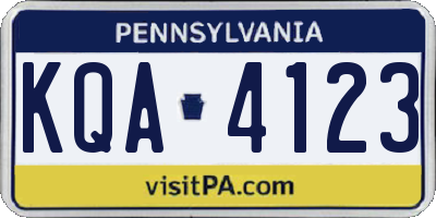 PA license plate KQA4123