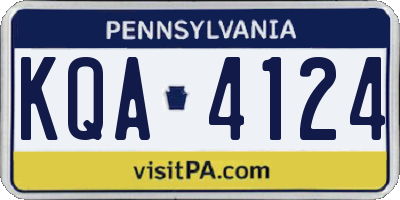 PA license plate KQA4124