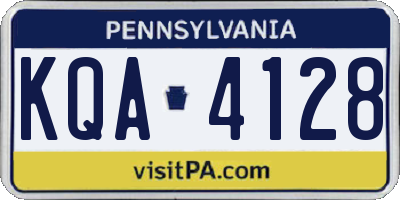 PA license plate KQA4128
