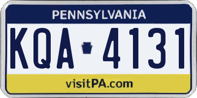 PA license plate KQA4131