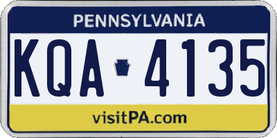 PA license plate KQA4135