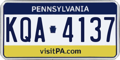 PA license plate KQA4137