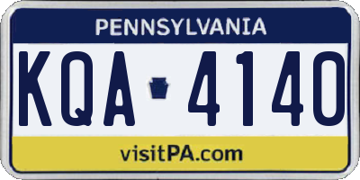 PA license plate KQA4140