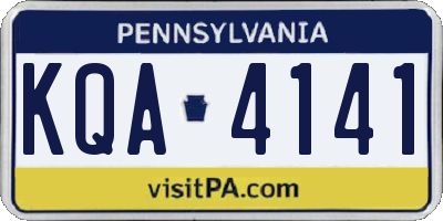 PA license plate KQA4141