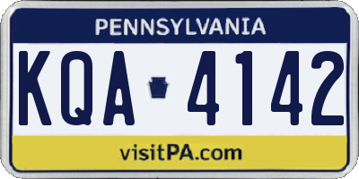PA license plate KQA4142