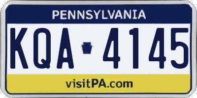 PA license plate KQA4145