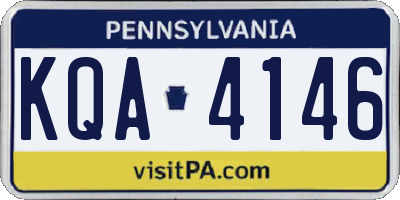 PA license plate KQA4146