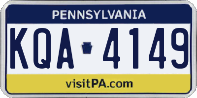 PA license plate KQA4149
