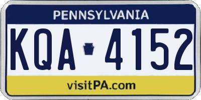 PA license plate KQA4152