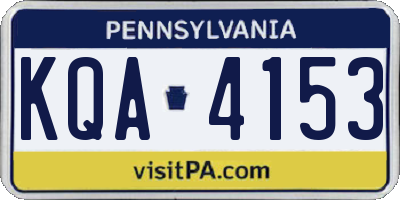 PA license plate KQA4153