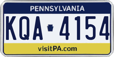 PA license plate KQA4154