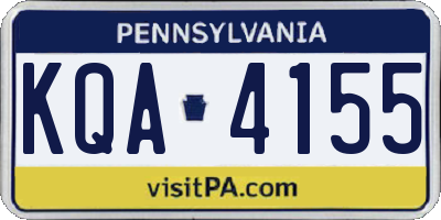 PA license plate KQA4155