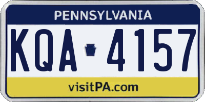 PA license plate KQA4157