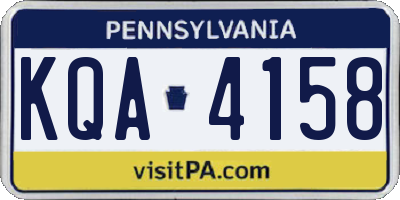 PA license plate KQA4158