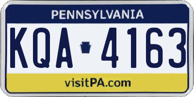 PA license plate KQA4163