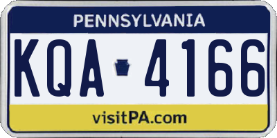 PA license plate KQA4166