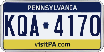PA license plate KQA4170