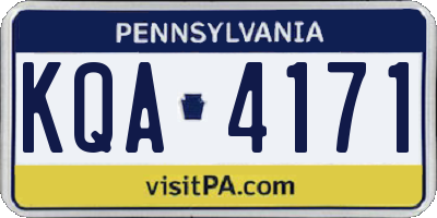 PA license plate KQA4171