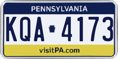 PA license plate KQA4173