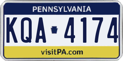 PA license plate KQA4174