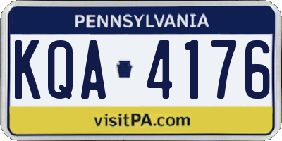 PA license plate KQA4176