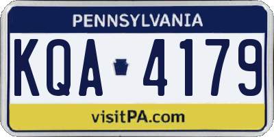 PA license plate KQA4179
