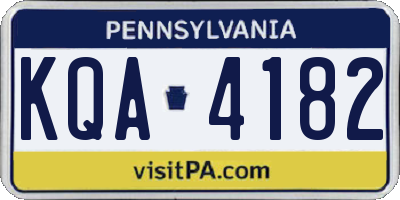 PA license plate KQA4182