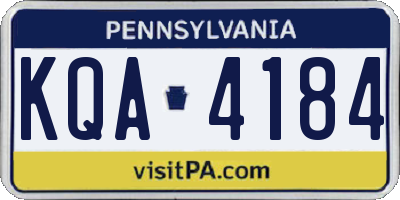 PA license plate KQA4184
